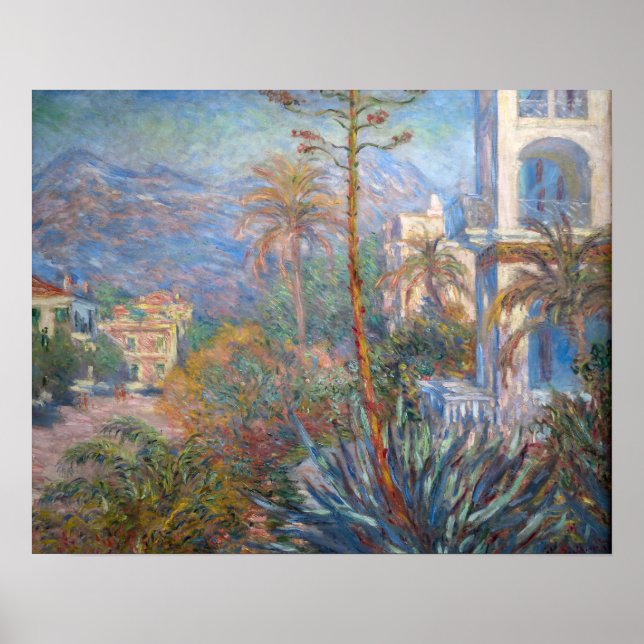 Claude Monet - Villor vid Bordighera Poster (Framsidan)