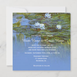 Claude Monet vintage näckros bröllop Inbjudningar