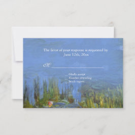 Claude Monet vintage näckros rsvp bröllop OSA Kort