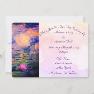 Claude Monet Vintage Vatten Lilies Bröllop Inbjudningar