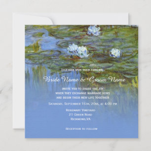 Claude Monet vintage vattenlily bröllop Inbjudningar