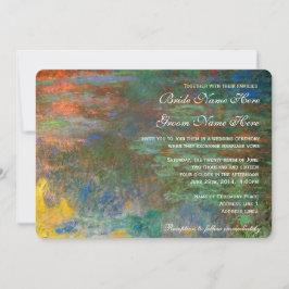 Claude Monet vintage waterlily wedding Inbjudningar