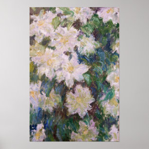 Claude Monet - Vit Klematis Poster