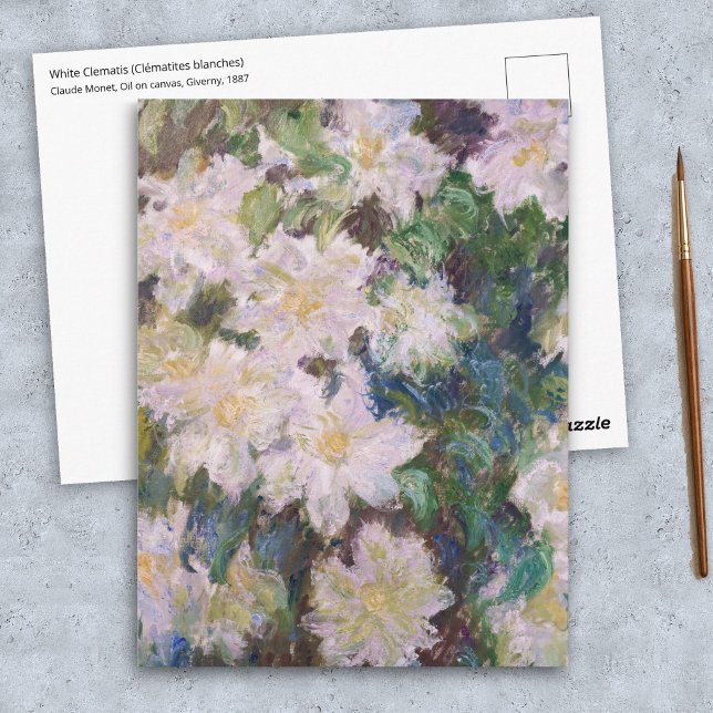 Claude Monet - Vit Klematis Vykort (Skapare uppladdad)