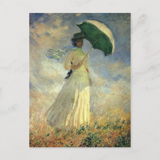 Claude Monet, vykort för "Woman with a Parasol" (Framsida)