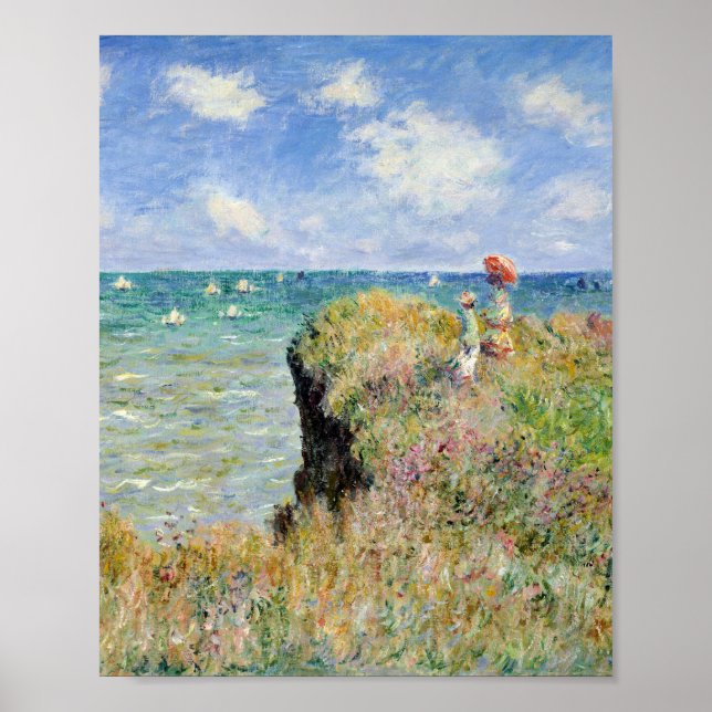 Claude Monet - Walk på klippan i Pourville Poster (Framsidan)