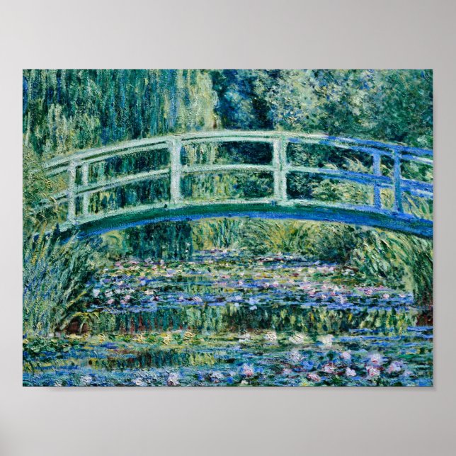 Claude Monet - Water Lilies And Japanese Bridge Poster (Framsidan)