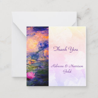 Claude Monet Water lilies Wedding Thank You Card Anteckningskort
