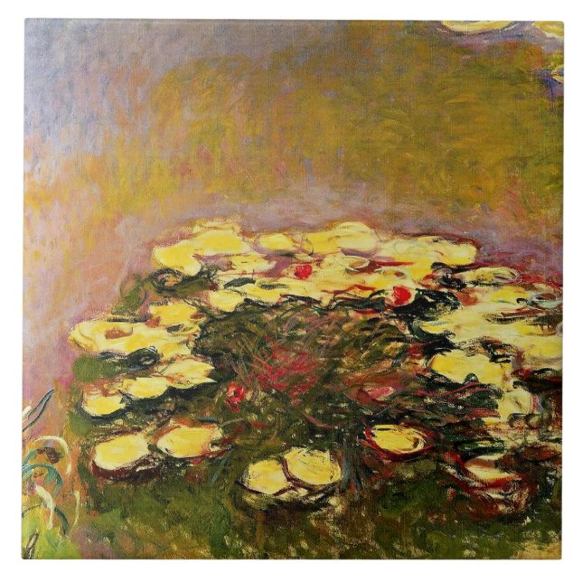 Claude Monet, Water Lilies (yellow), Kakelplatta (Framsidan)