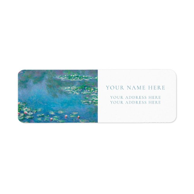 CLAUDE MONET "WATERLIES" RETURADRESS-ETIKETT RETURADRESS ETIKETT (Framsidan)