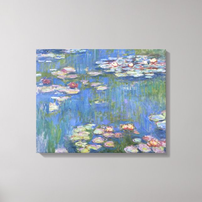 Claude Monet Waterlilies - Digitally Enhanced Canvastryck (Framsida)