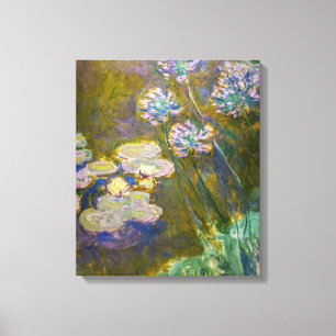 Claude Monet - Waterlilies och Agapanthus Canvastryck