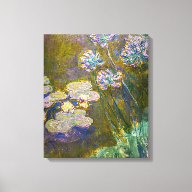 Claude Monet - Waterlilies och Agapanthus Canvastryck (Framsida)