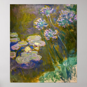 Claude Monet - Waterlilies och Agapanthus Poster