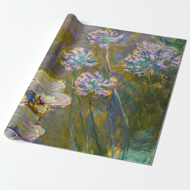 Claude Monet - Waterlilies och Agapanthus Presentpapper (Utrullad)