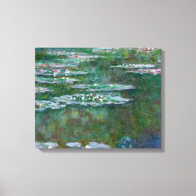 Claude Monet Waterlillies - Digitally Enhanced Canvastryck (Framsida)