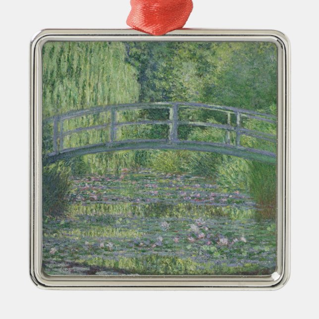 Claude Monet | Waterlily Pond: Grönt Harmony Julgransprydnad Metall (Framsidan)