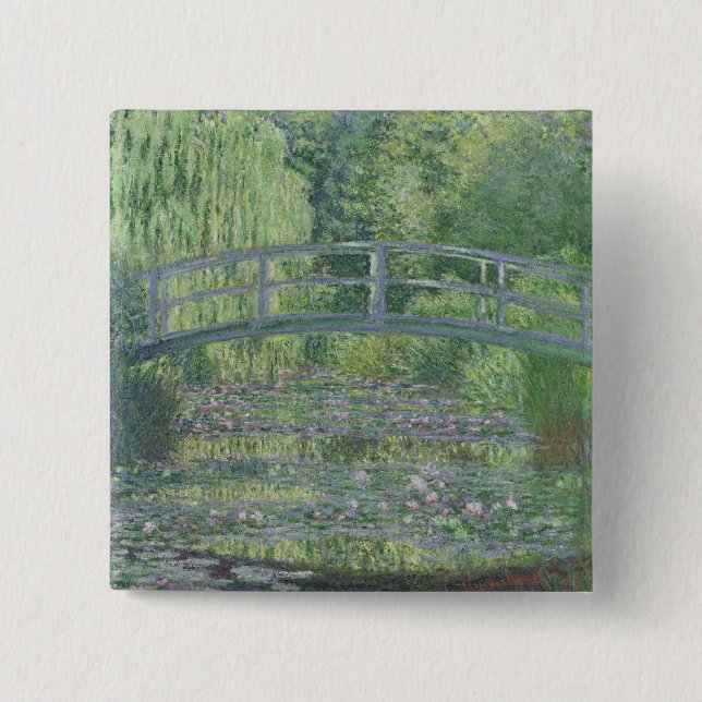 Claude Monet | Waterlily Pond: Grönt Harmony Knapp (Framsida)