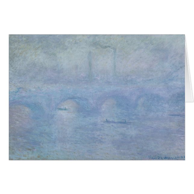 Claude Monet | Waterloo Bridge: Effekt av Mist Hälsningskort (Framsidan Horizontal)