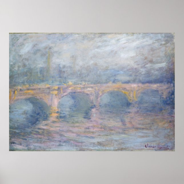 Claude Monet | Waterloo Bridge, London, Sunset Poster (Framsidan)