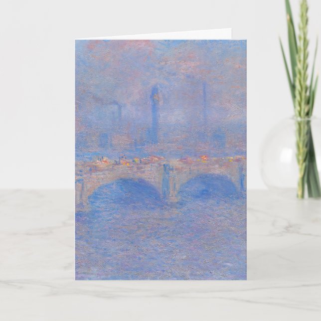 Claude Monet Waterloo Bridge Sunlight Art Print Kort (Framsida)