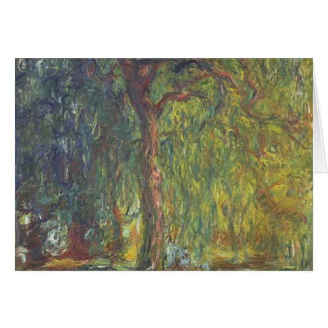 Claude Monet - Weeping Willow Hälsningskort (Framsidan Horizontal)