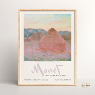 Claude Monet Wheatstacks End Day Autumn Vintage Poster