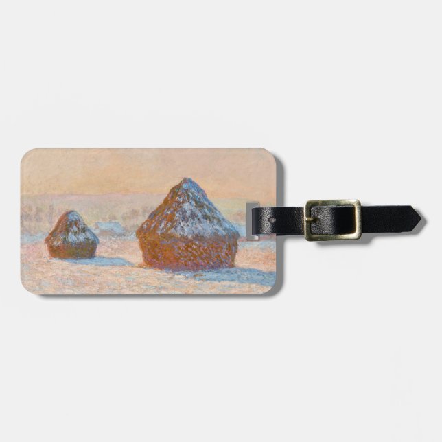 Claude Monet - Wheatstacks, Snö Effect, God morgon Bagagebricka (Horisontell Framsida)