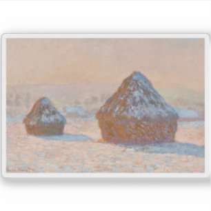 Claude Monet-Wheatstacks, Snö Effect, God morgon Klistermärken