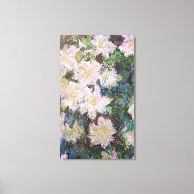 Claude Monet - White Clematis Faux Canvastryck (Framsida)
