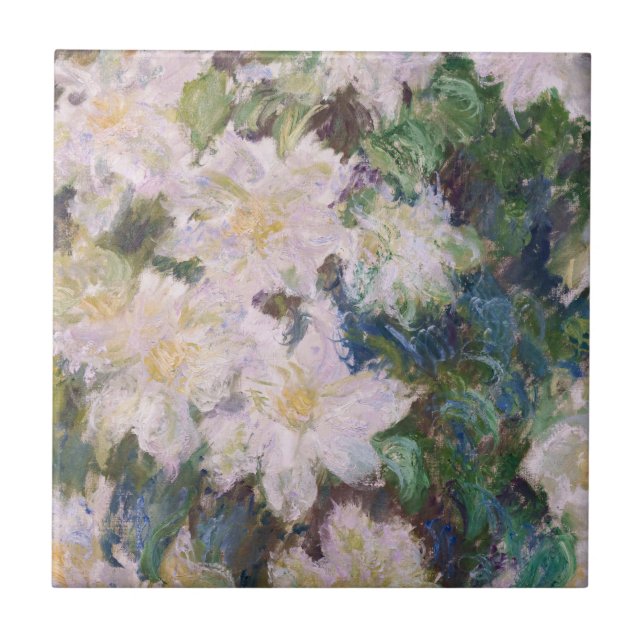 Claude Monet - White Clematis Kakelplatta (Framsidan)
