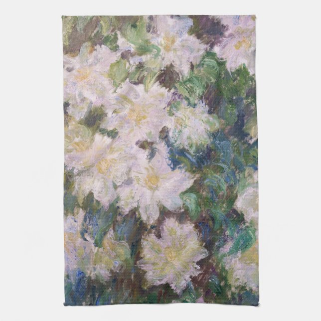 Claude Monet - White Clematis Kökshandduk (Vertikal)