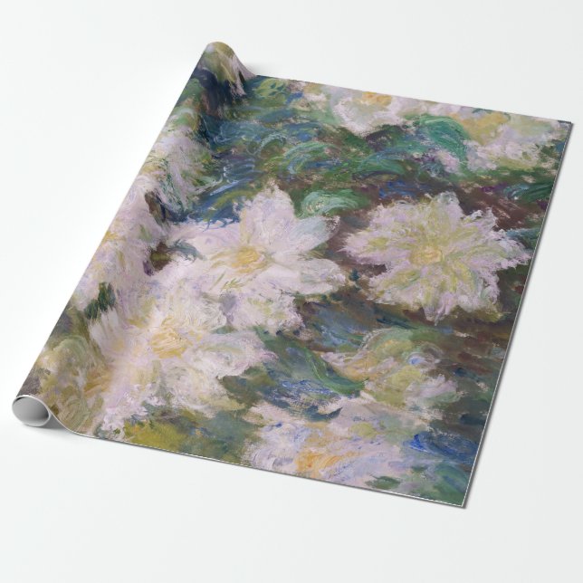 Claude Monet - White Clematis Presentpapper (Utrullad)