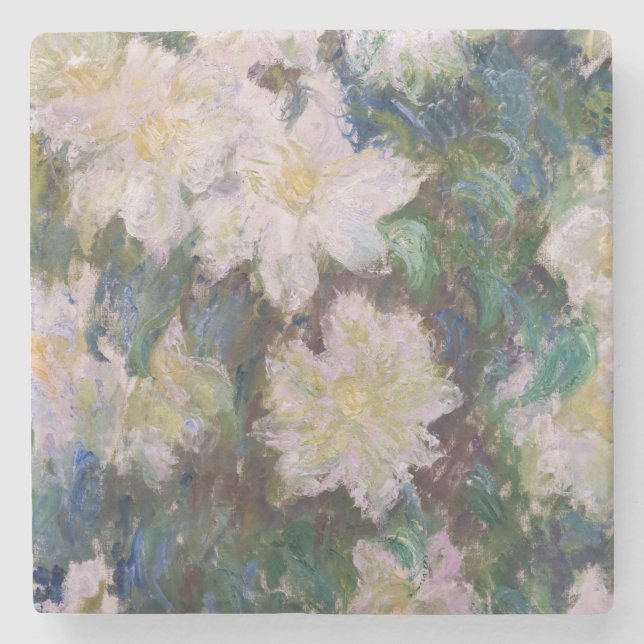 Claude Monet - White Clematis Stenunderlägg (Framsidan)