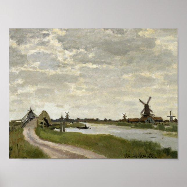 Claude Monet - Windmills Near Zaandam Poster (Framsidan)