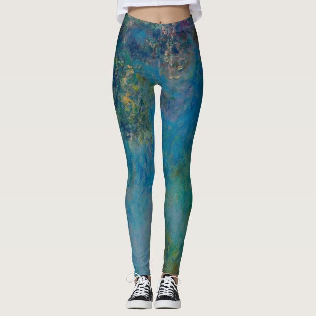 Claude Monet Wisteria Fine Art Blommigt GalleryHD Leggings (Framsida)