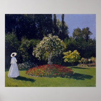 Claude Monet Woman i en Garden Poster
