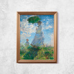 Claude Monet Woman med en parasol gammal Berömd ko Poster<br><div class="desc">Poster av Claude Monet,  kvinna med parasol,  1800. Gamla berömdar med en tjej i en vit klänning som håller ett paraply i grönt på en trädgård eller backe i ett imponerande stil. CCO-licens,  public domain art. Ram ingår inte.</div>