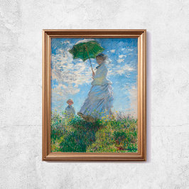 Claude Monet Woman med en parasol gammal Berömd ko Poster