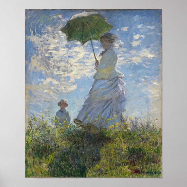 Claude Monet Woman med parasol Poster (Framsidan)
