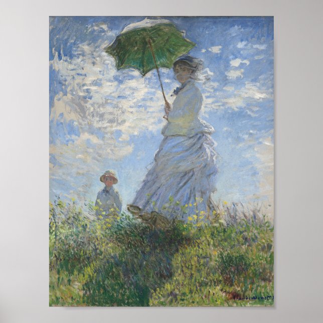 Claude Monet-Woman med parasol Poster (Framsidan)