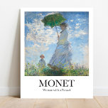 Claude Monet Woman med parasol Poster<br><div class="desc">Claude Monets kvinna med en parasol - en porträtt av ljus,  natur och familj.</div>