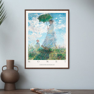 Claude Monet Woman Parasol Madame Hennes son 1875 Poster