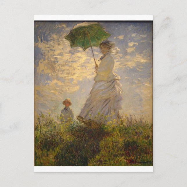Claude Monet: Woman with a Parasol, 1875 Vykort (Framsida)