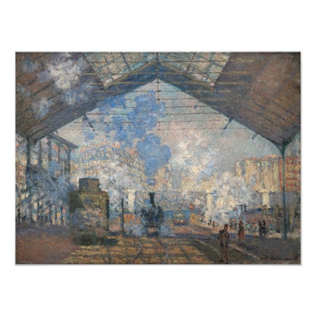 Claude Monet - Yttre vy över Saint-Lazare Station Fototryck (Framsidan)
