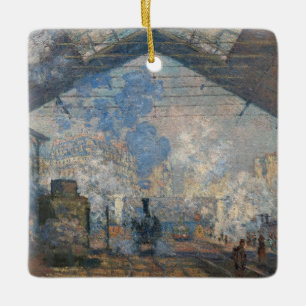 Claude Monet - Yttre vy över Saint-Lazare Station Julgransprydnad Keramik