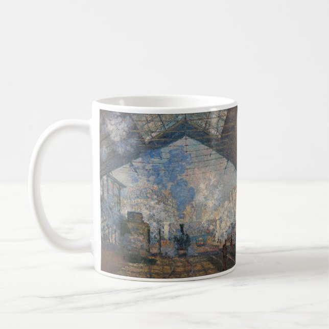 Claude Monet - Yttre vy över Saint-Lazare Station Kaffemugg (Vänster)