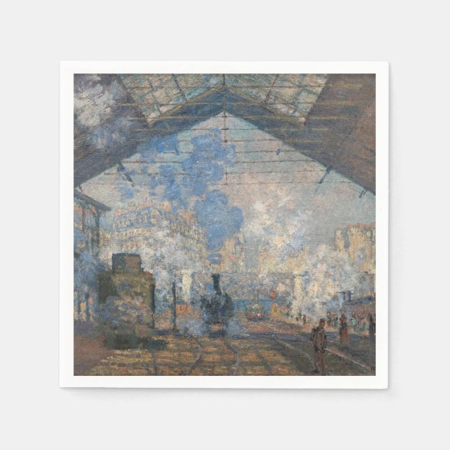 Claude Monet - Yttre vy över Saint-Lazare Station Pappersservett (Framsidan)