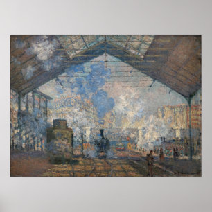 Claude Monet - Yttre vy över Saint-Lazare Station Poster