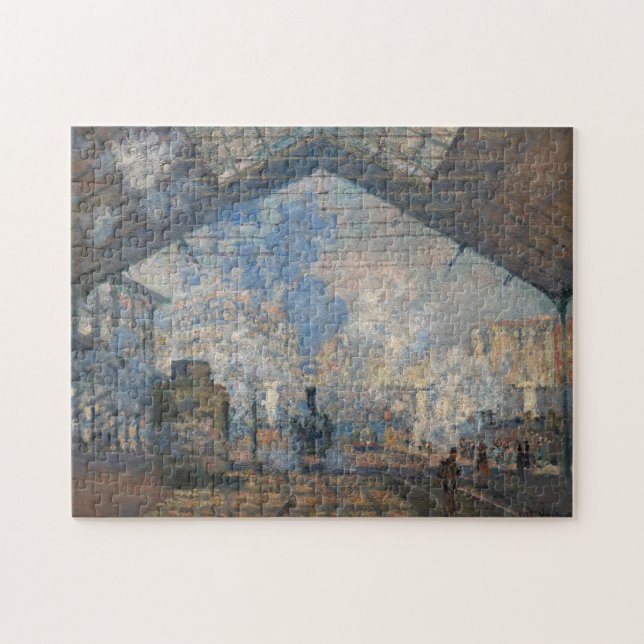 Claude Monet - Yttre vy över Saint-Lazare Station Pussel (Horisontell)